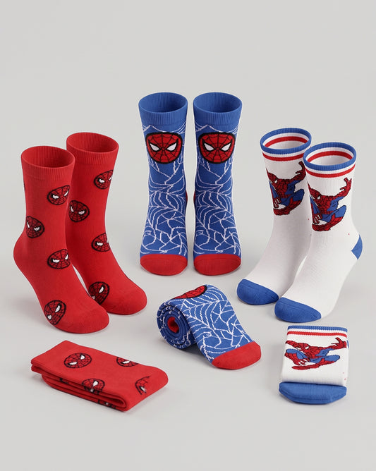 Pack of 3 Spiderman Above Ankle-Length Socks Unisex