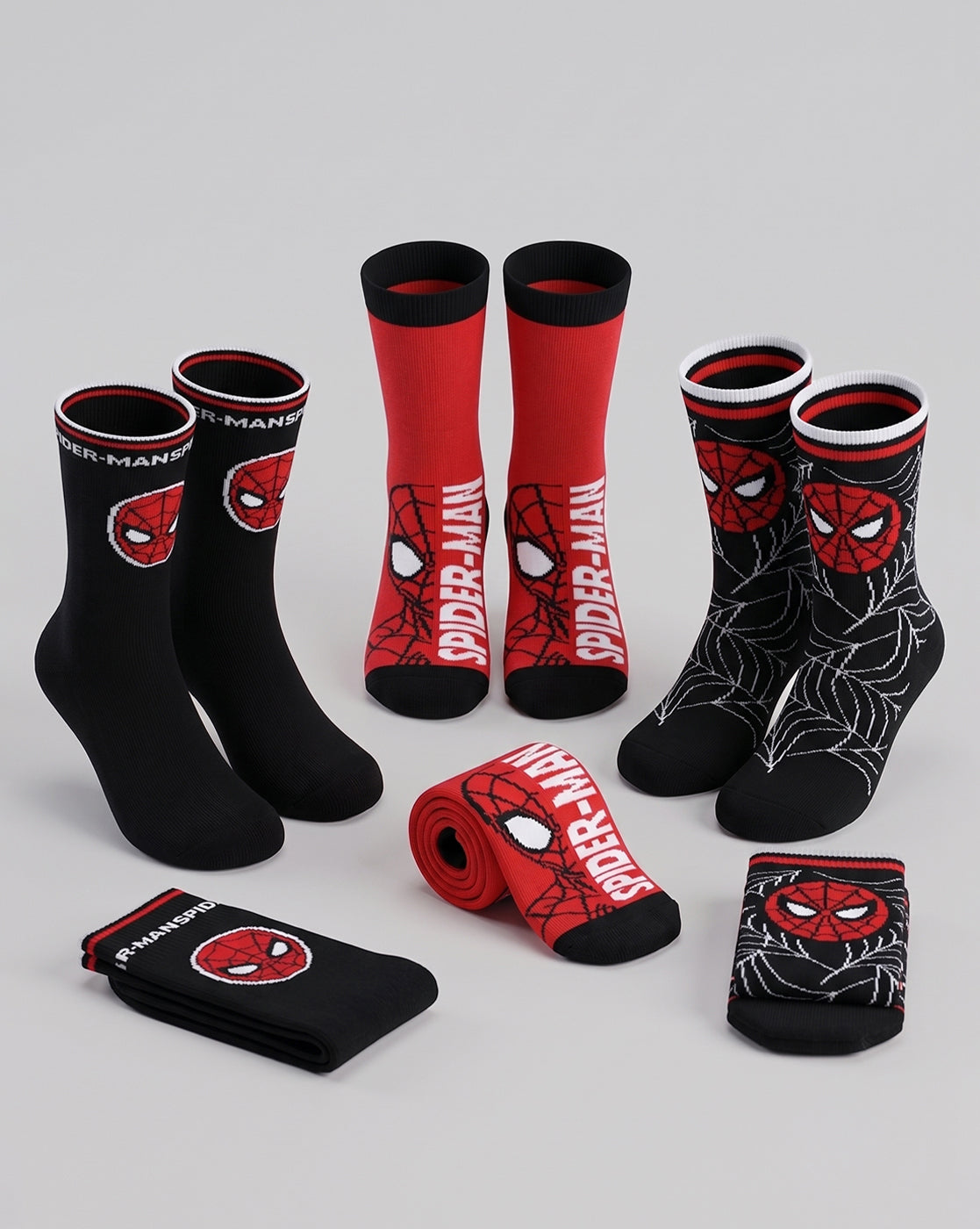 Pack of 3 Spiderman Above Ankle-Length Socks Unisex