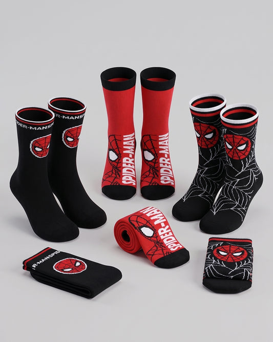 Pack of 3 Spiderman Above Ankle-Length Socks Unisex