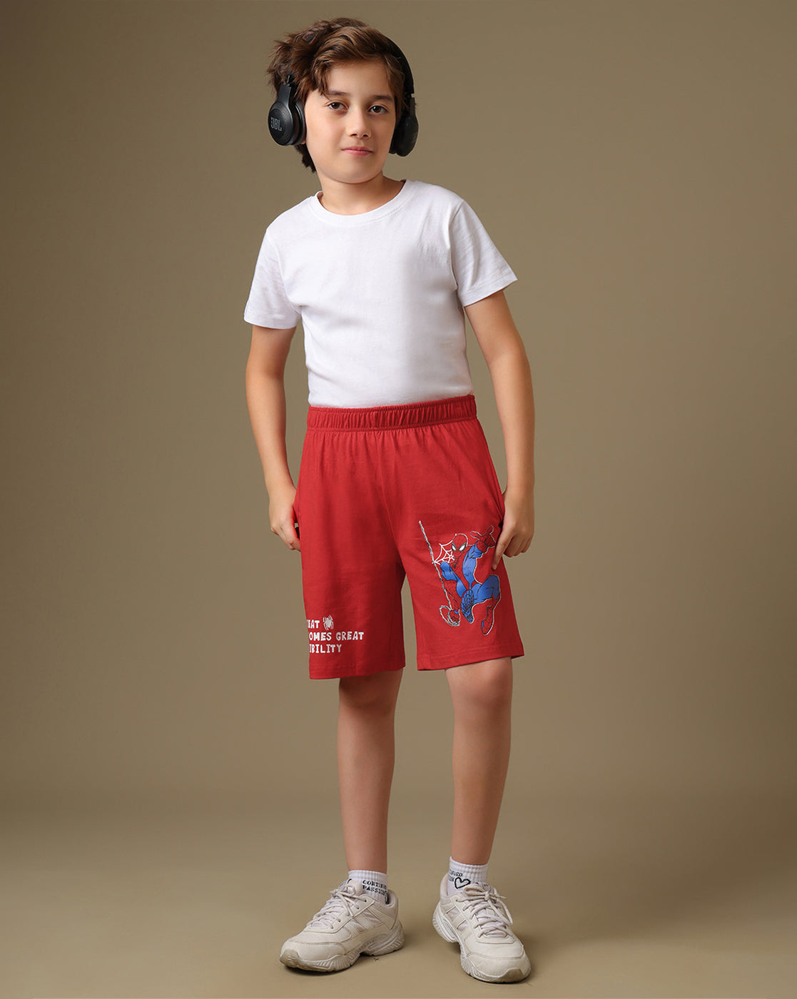 Spider-Man Printed Regular Fit Shorts For Boys