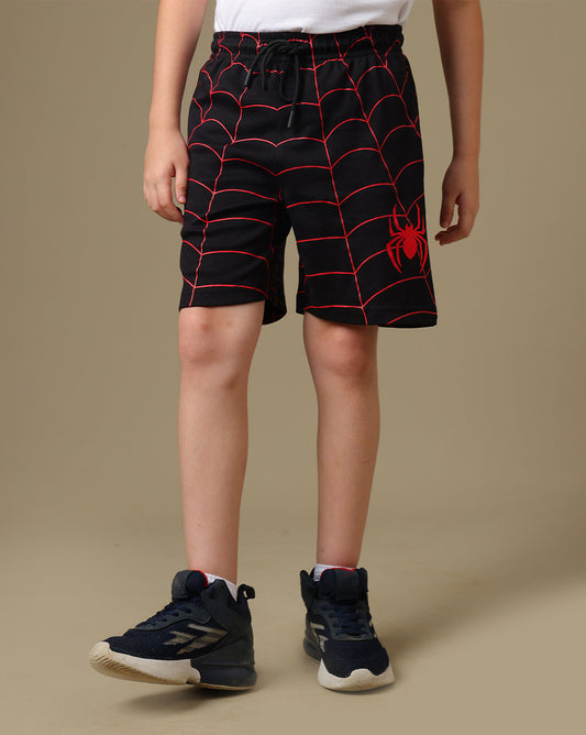 Spider-Man Printed Regular Fit Shorts For Boys