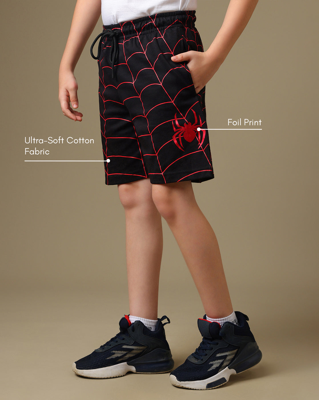 Spider-Man Printed Regular Fit Shorts For Boys