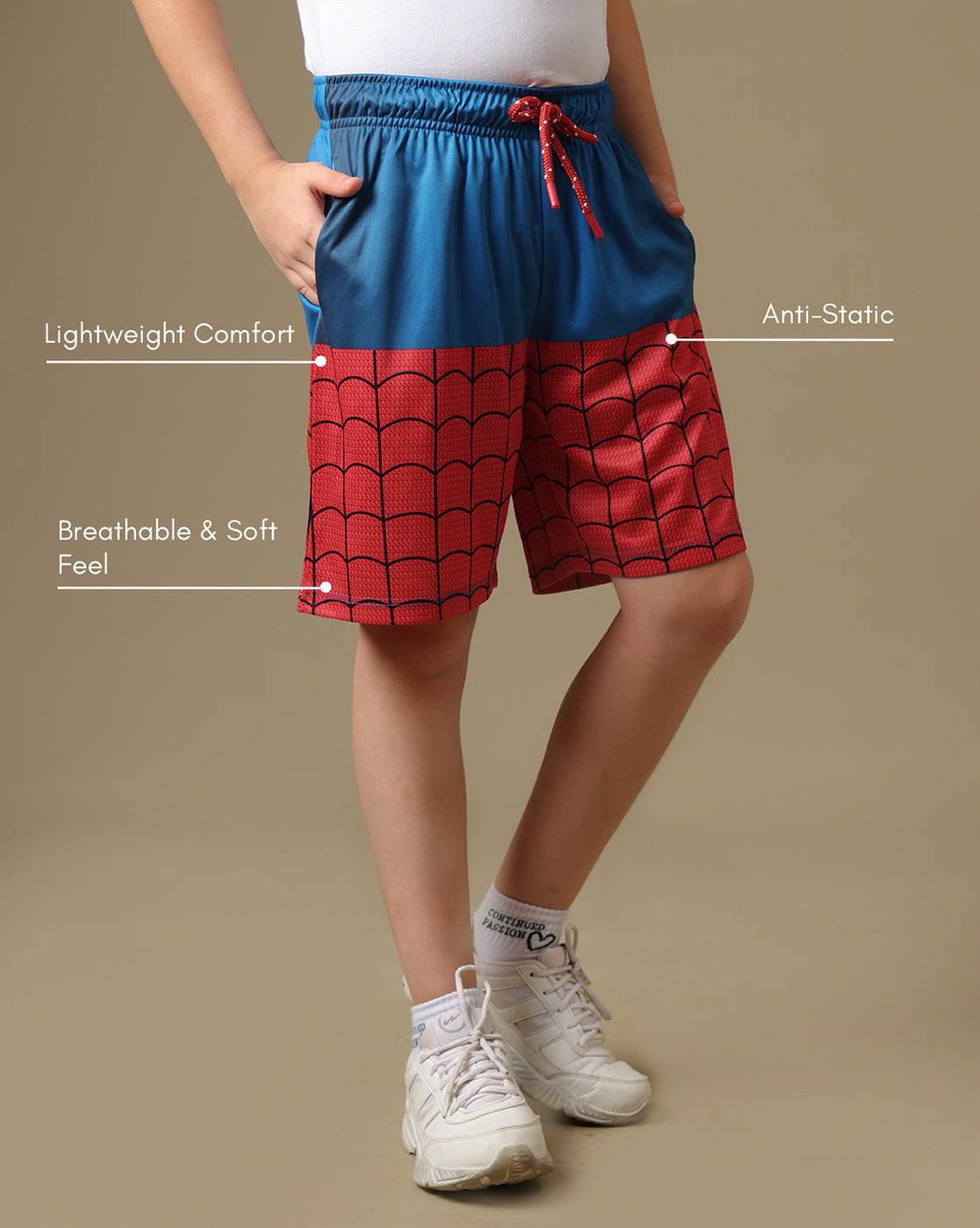 Spider-Man Printed Regular Fit Shorts For Boys