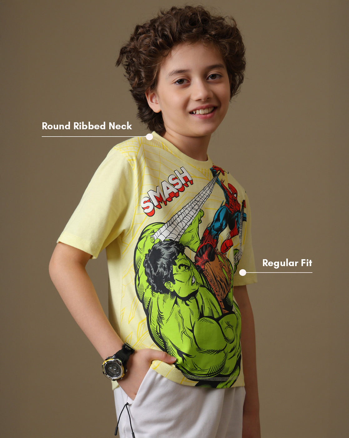 Spider-Man Printed Regular Fit Tshirt For Boys