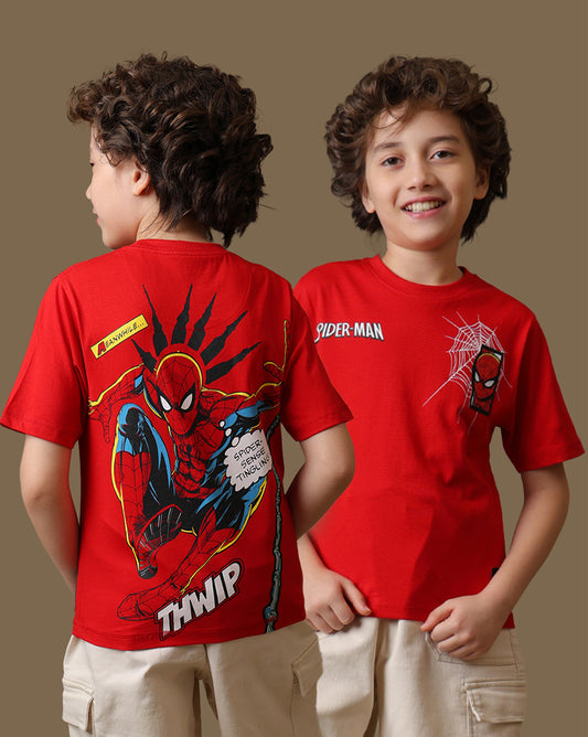 Spider-Man Printed Regular Fit Tshirt For Boys