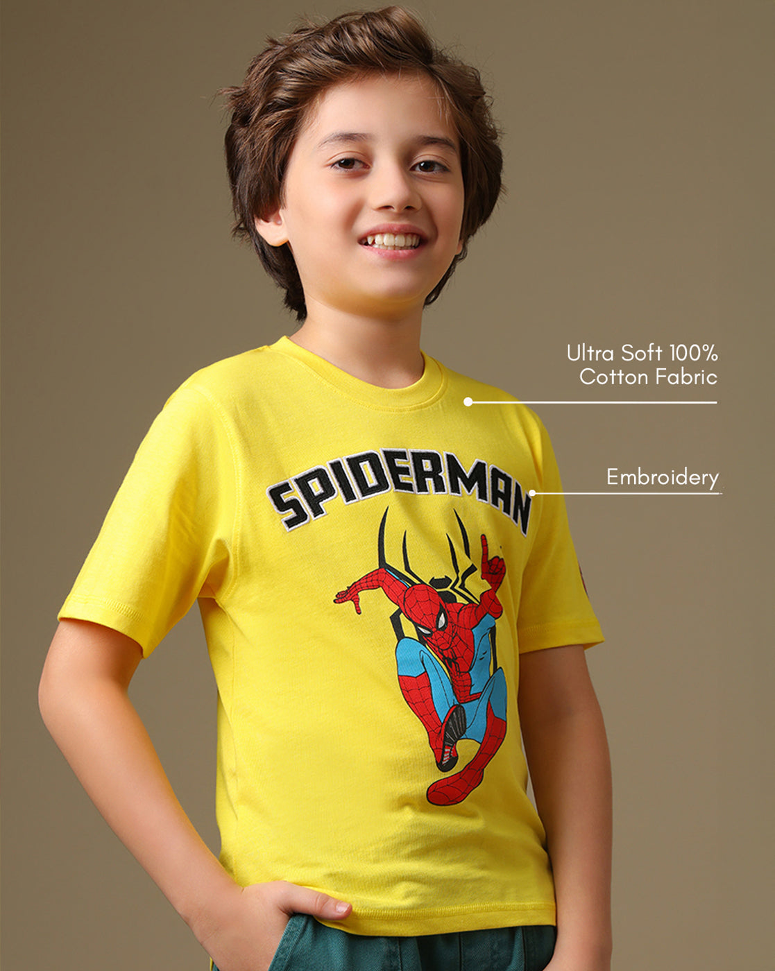 Spider-Man Printed Regular Fit Tshirt For Boys