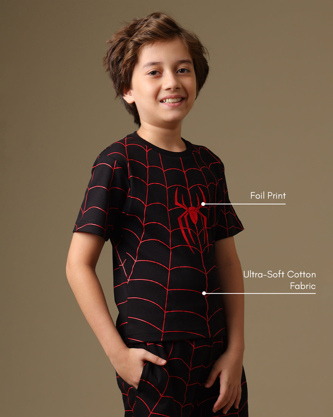 Spider-Man Printed Regular Fit Tshirt For Boys