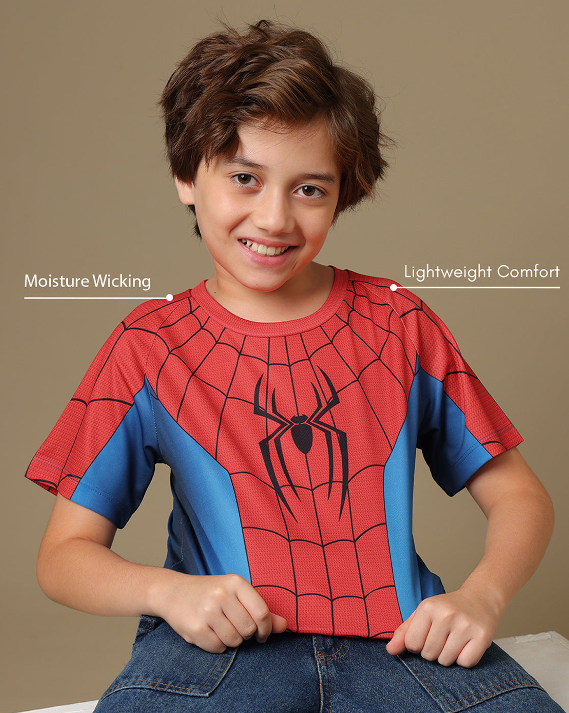 Spider-Man Printed Regular Fit Tshirt For Boys