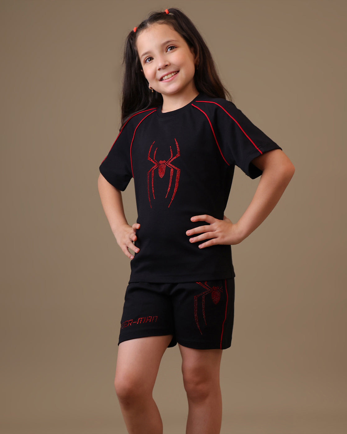 Spiderman  Regular Fit T-Shirt & Shorts  Girls