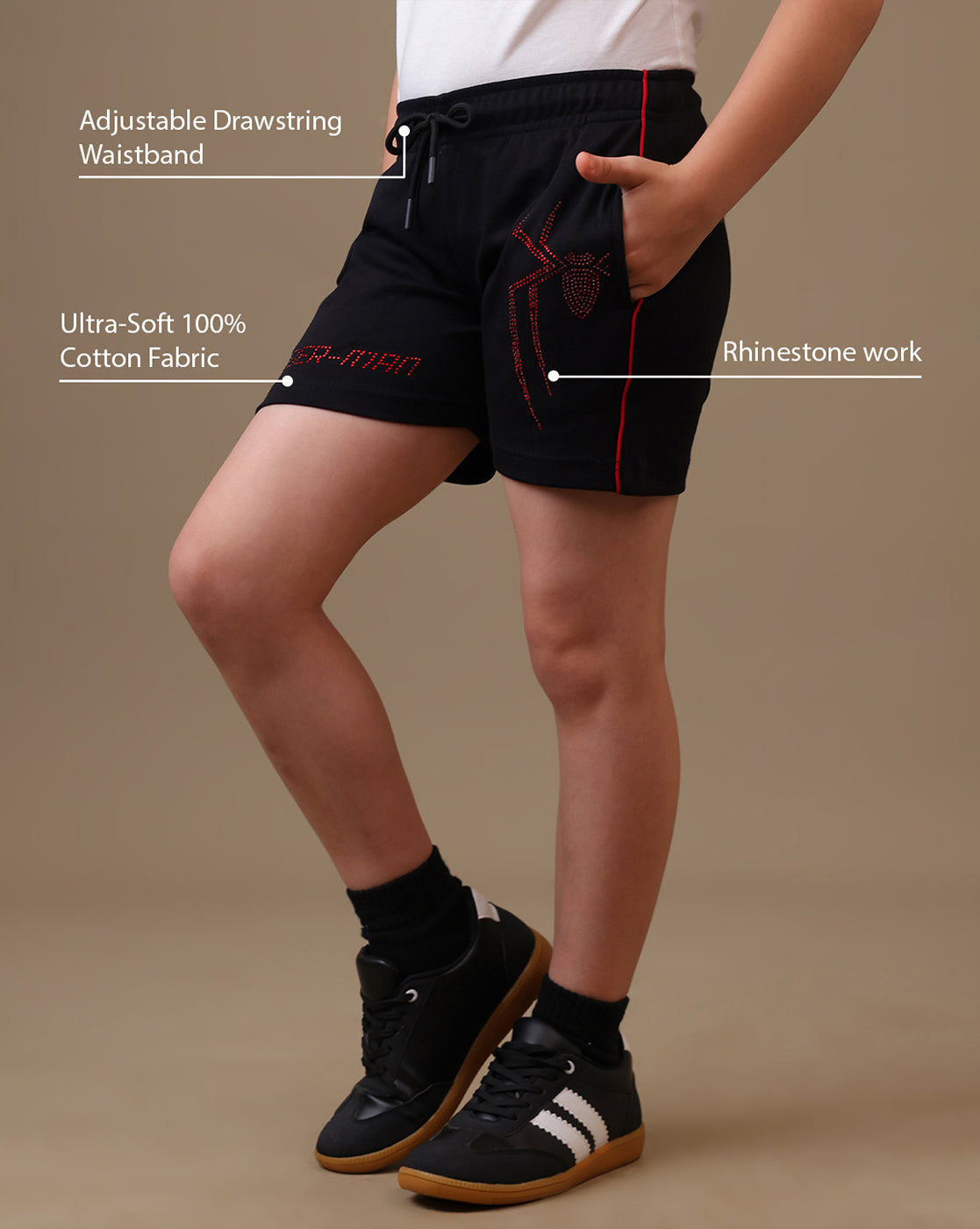 Spiderman  Regular Fit T-Shirt & Shorts  Girls