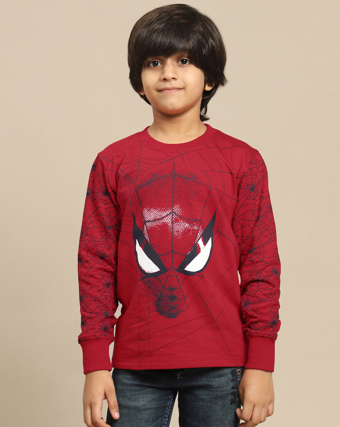 Spiderman Printed Regular Fit Sweatshirt For Boys
