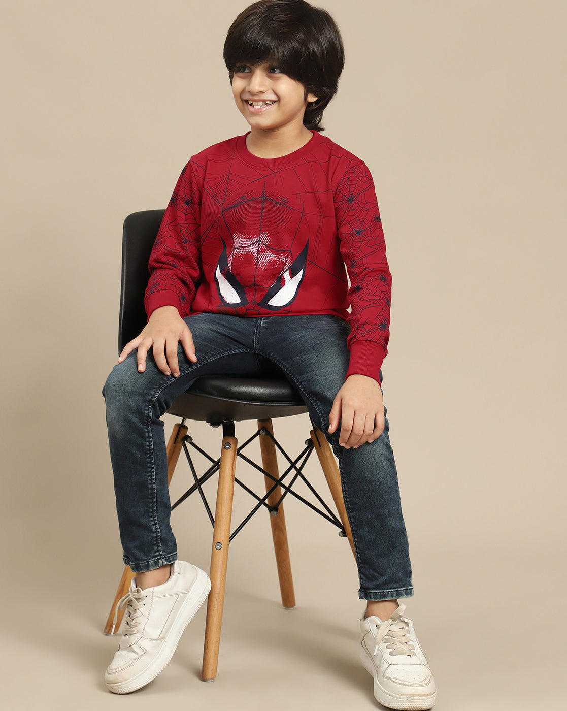 Spiderman Printed Regular Fit Sweatshirt For Boys