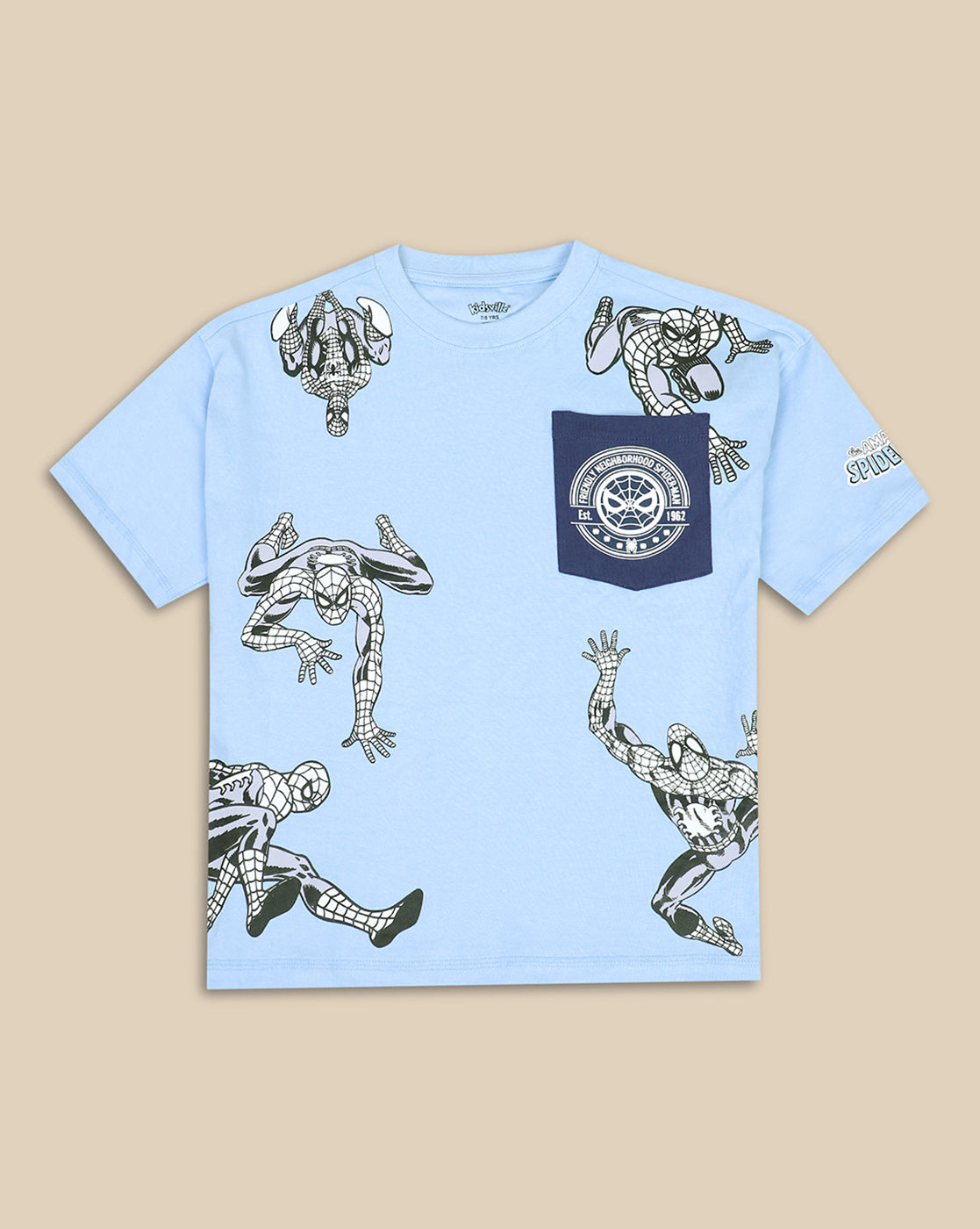 Spiderman Printed Oversized Fit Tshirt For Boys