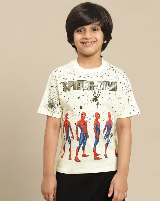 Spiderman Printed Regular Fit Tshirt For Boys