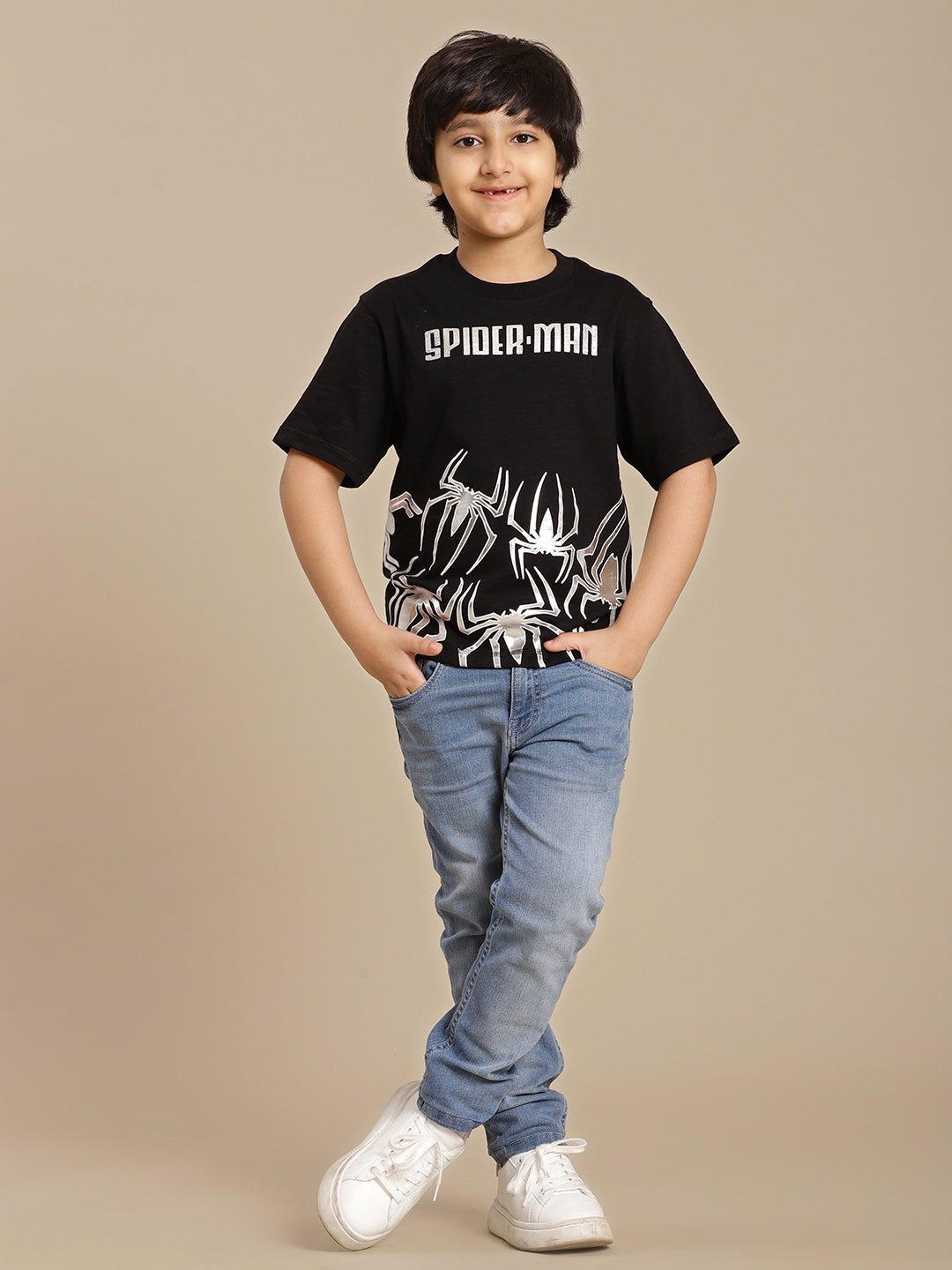 Spiderman Printed Regular Fit Tshirt For Boys