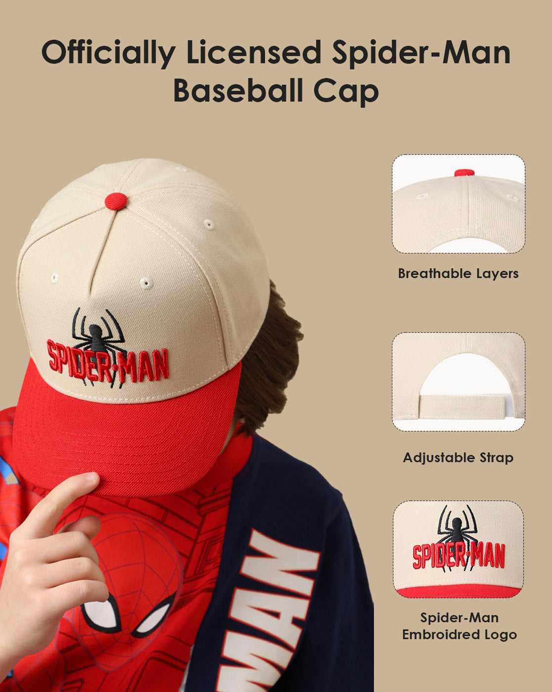 Spiderman Printed Baseball Cap For  Boys