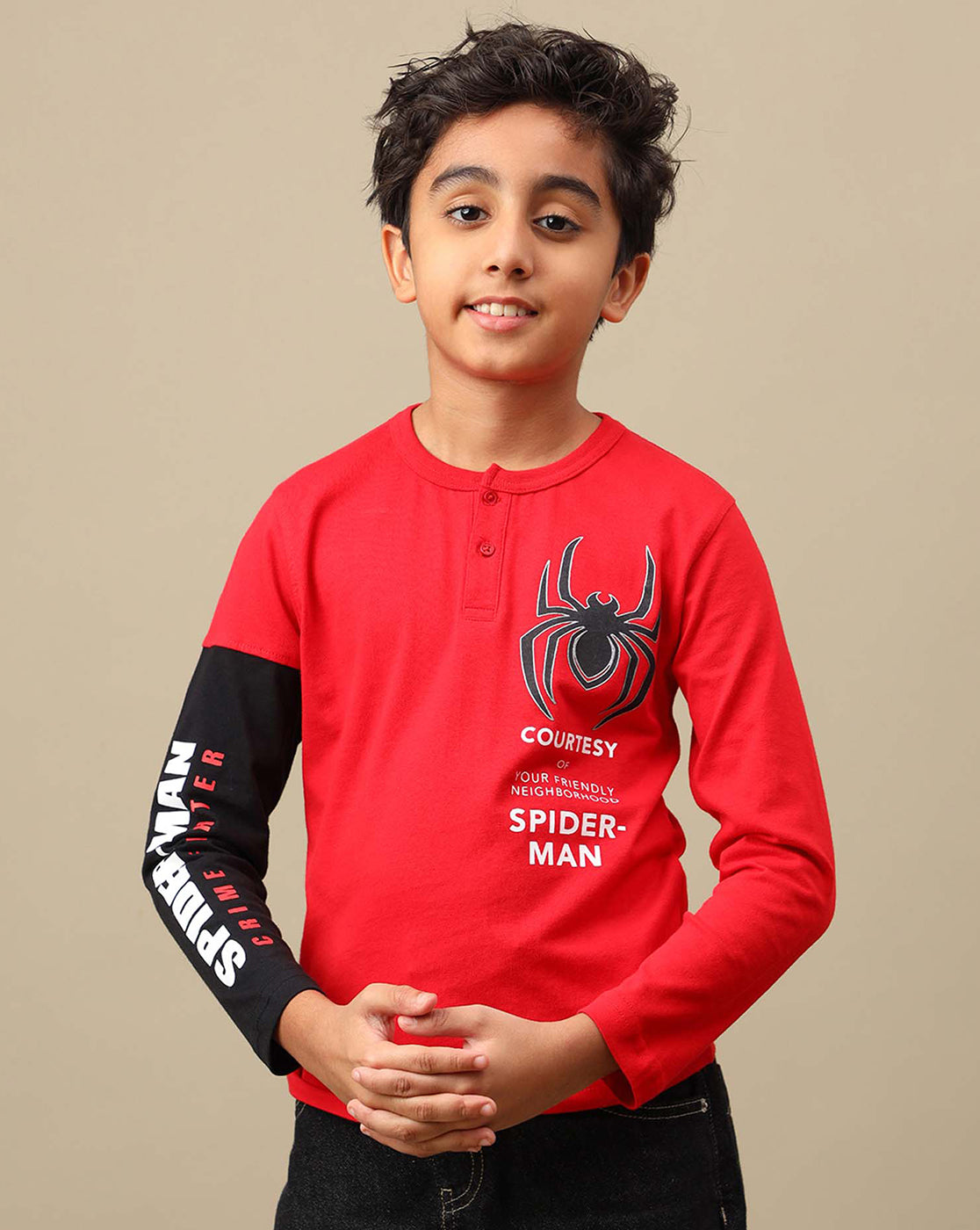 Spiderman Printed Regular Fit Tshirt For Boys