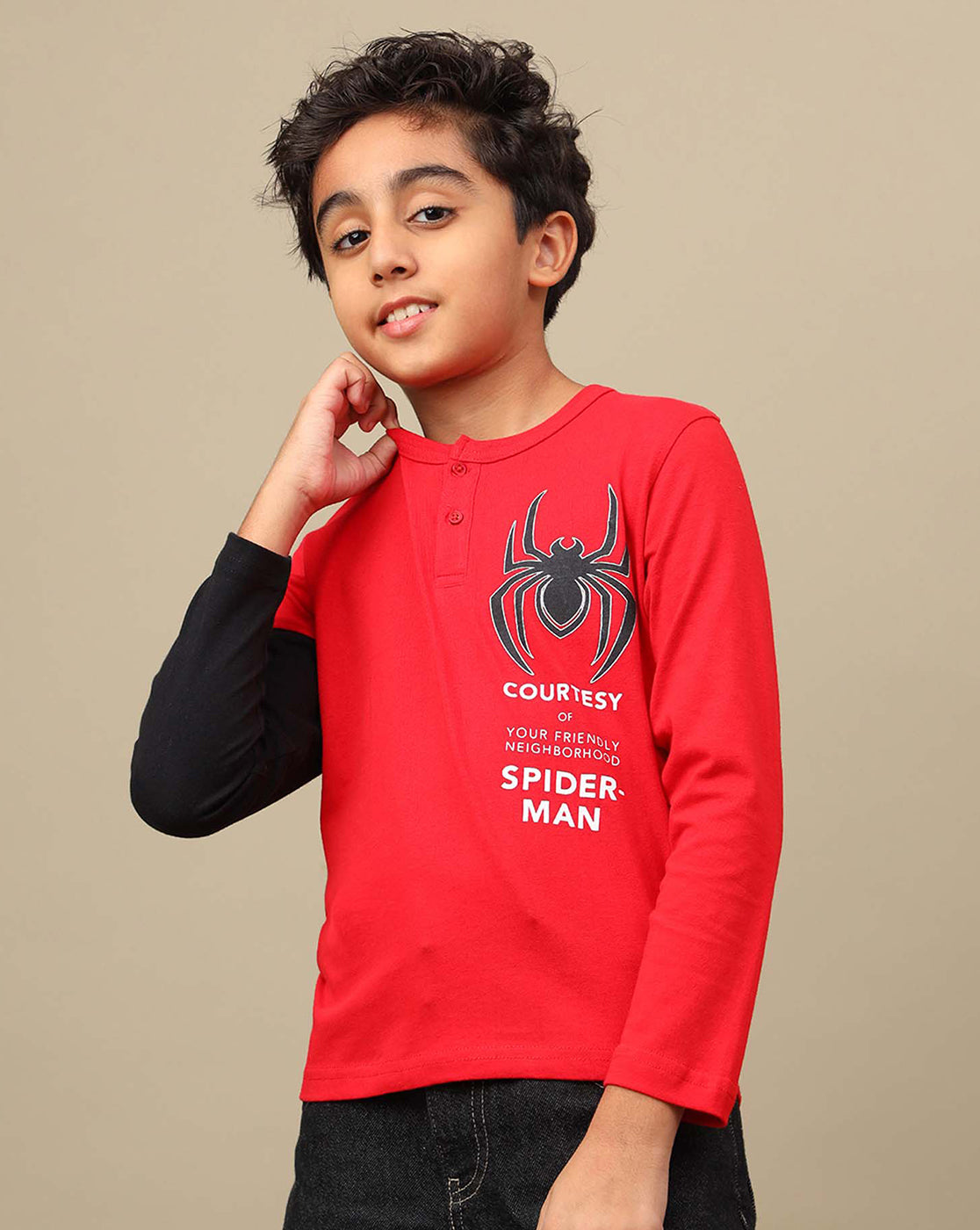 Spiderman Printed Regular Fit Tshirt For Boys