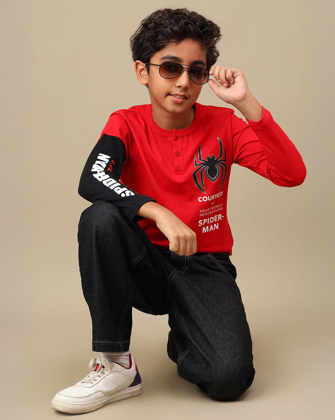 Spiderman Printed Regular Fit Tshirt For Boys