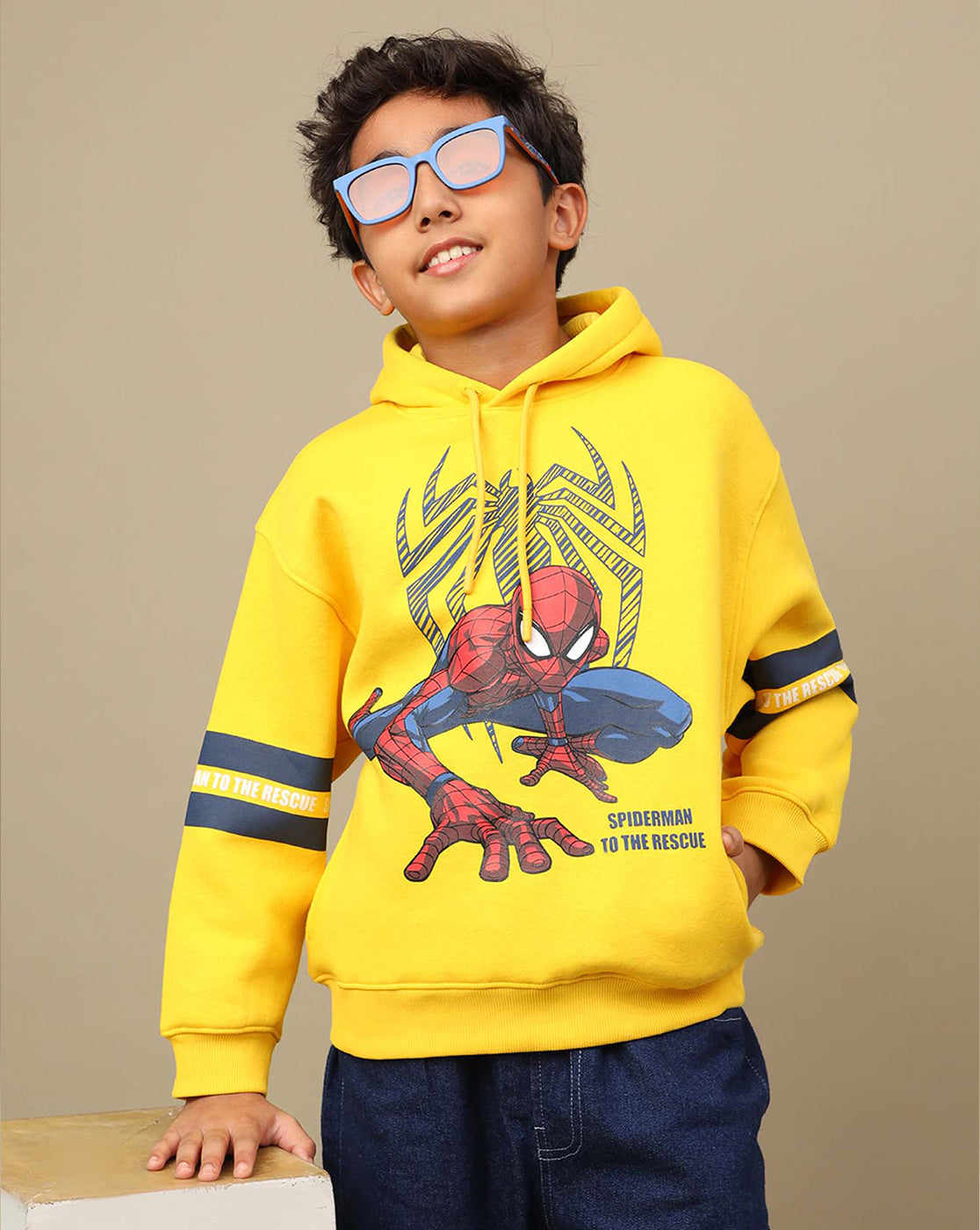 Spiderman Printed Oversized Hoodie For Boys