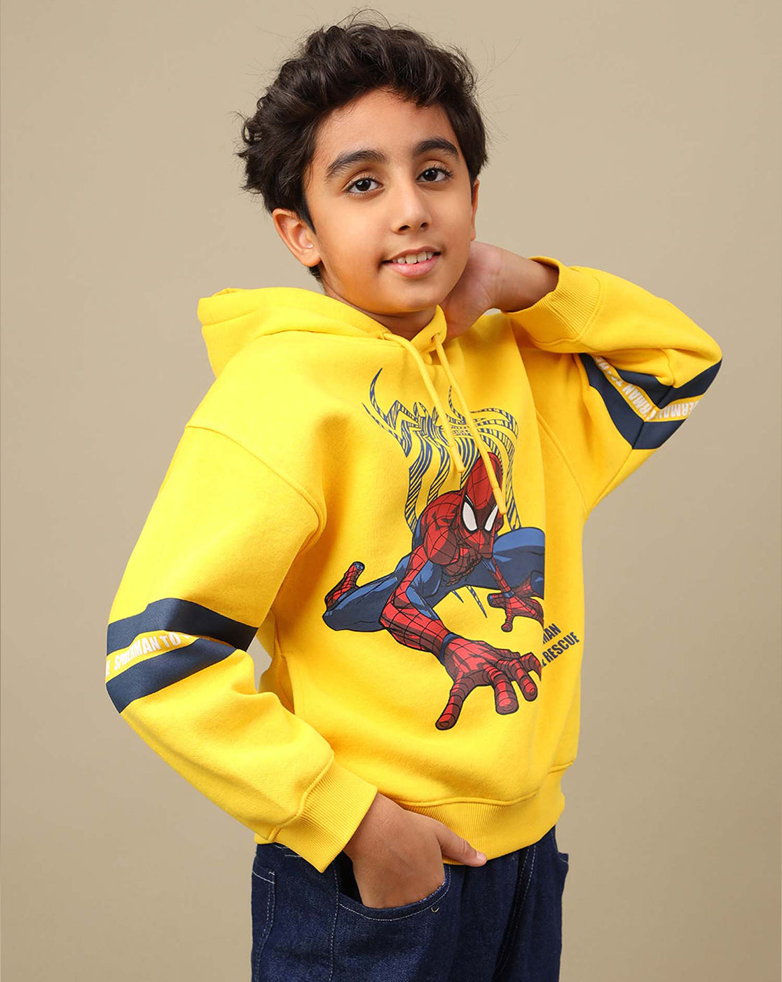 Spiderman Printed Oversized Hoodie For Boys