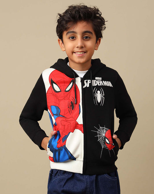Spiderman Printed Regular Fit Hoodie For Boys