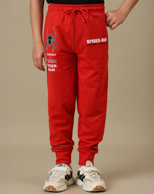 Spiderman Printed Regular Fit Joggers For Boys