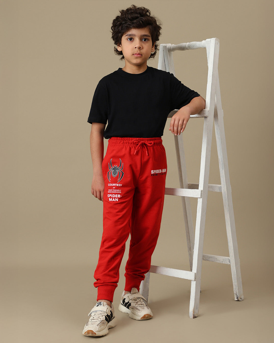 Spiderman Printed Regular Fit Joggers For Boys
