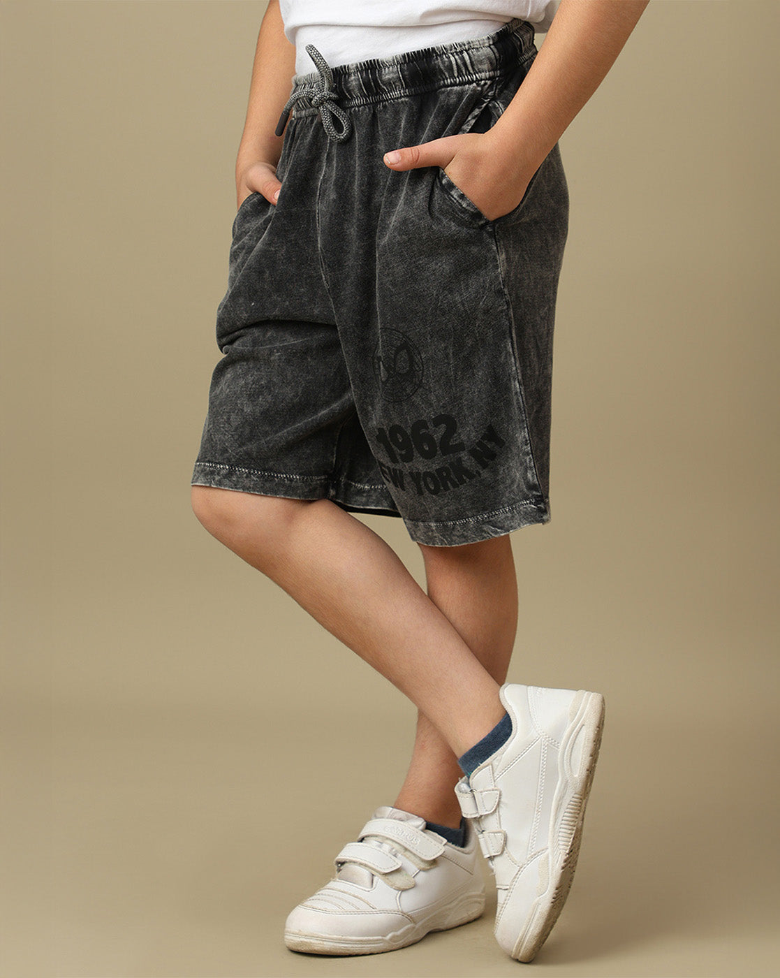 Spiderman Printed Regular Fit Denim Shorts For Boys