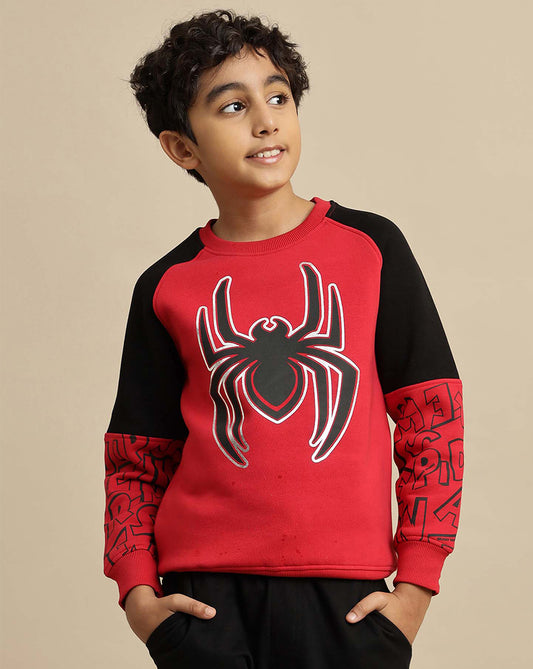 Spiderman Printed Regular Fit Sweatshirt For Boys