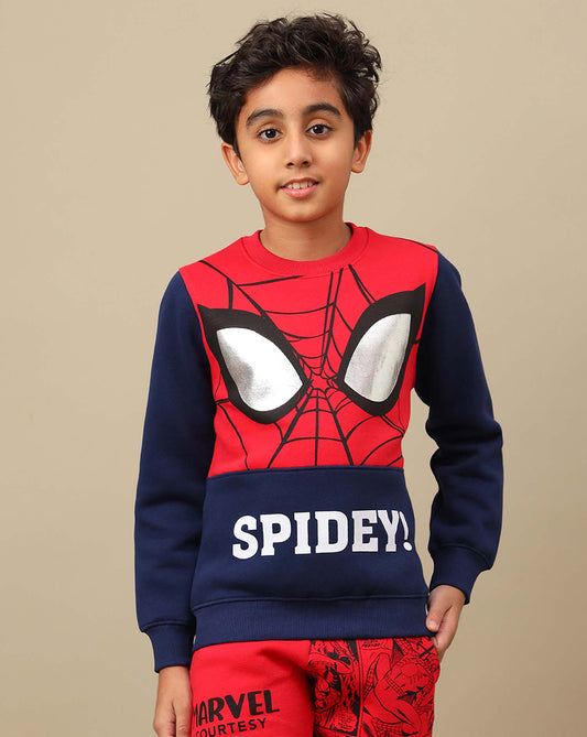 Spiderman Printed Regular Fit Sweatshirt For Boys