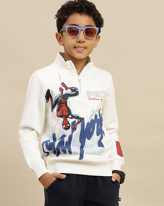 Spiderman Printed Regular Fit Sweatshirt For Boys