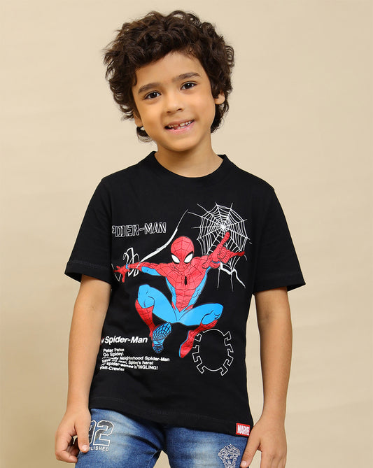 Spiderman Printed Regular Fit Tshirt For Boys