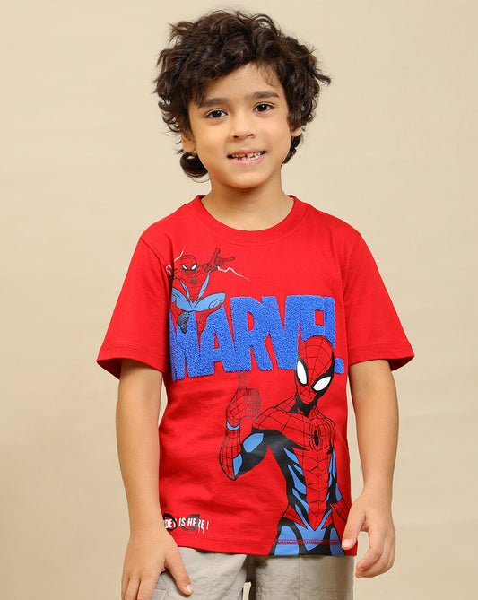 Spiderman Printed Regular Fit Tshirt For Boys