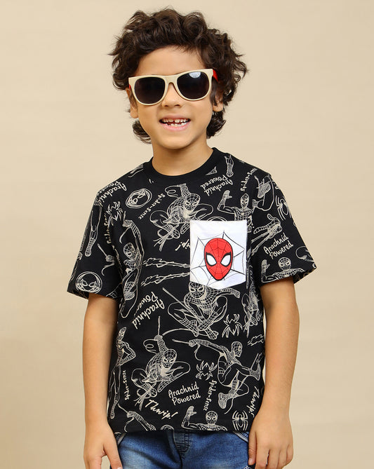 Spiderman Printed Regular Fit Tshirt For Boys