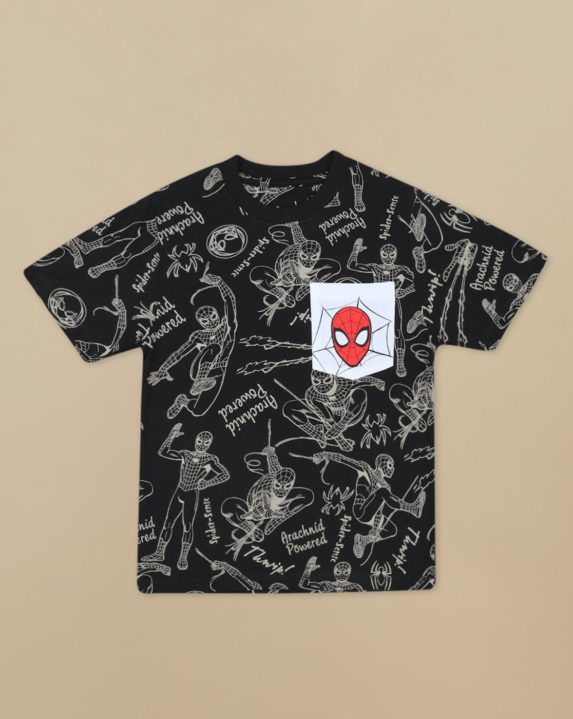 Spiderman Printed Regular Fit Tshirt For Boys
