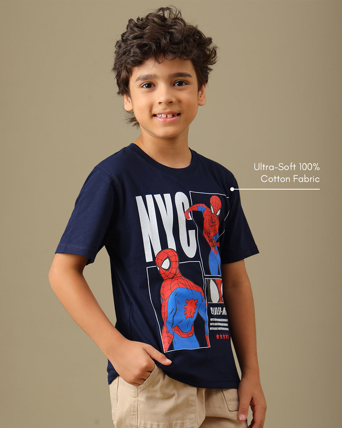 Spiderman Printed T-Shirt & Short Set For Boys