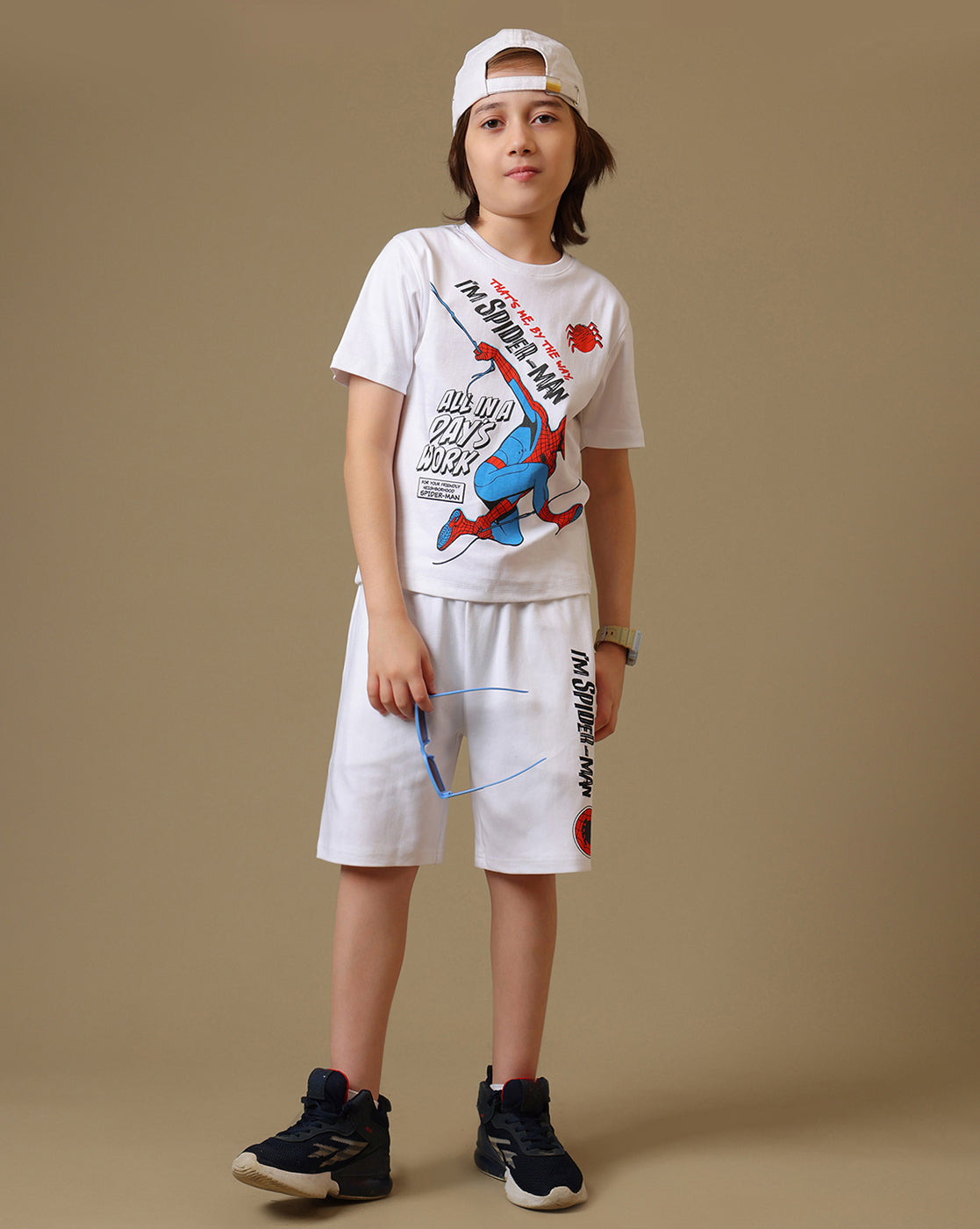 Spiderman Printed T-Shirt & Short Set For Boys