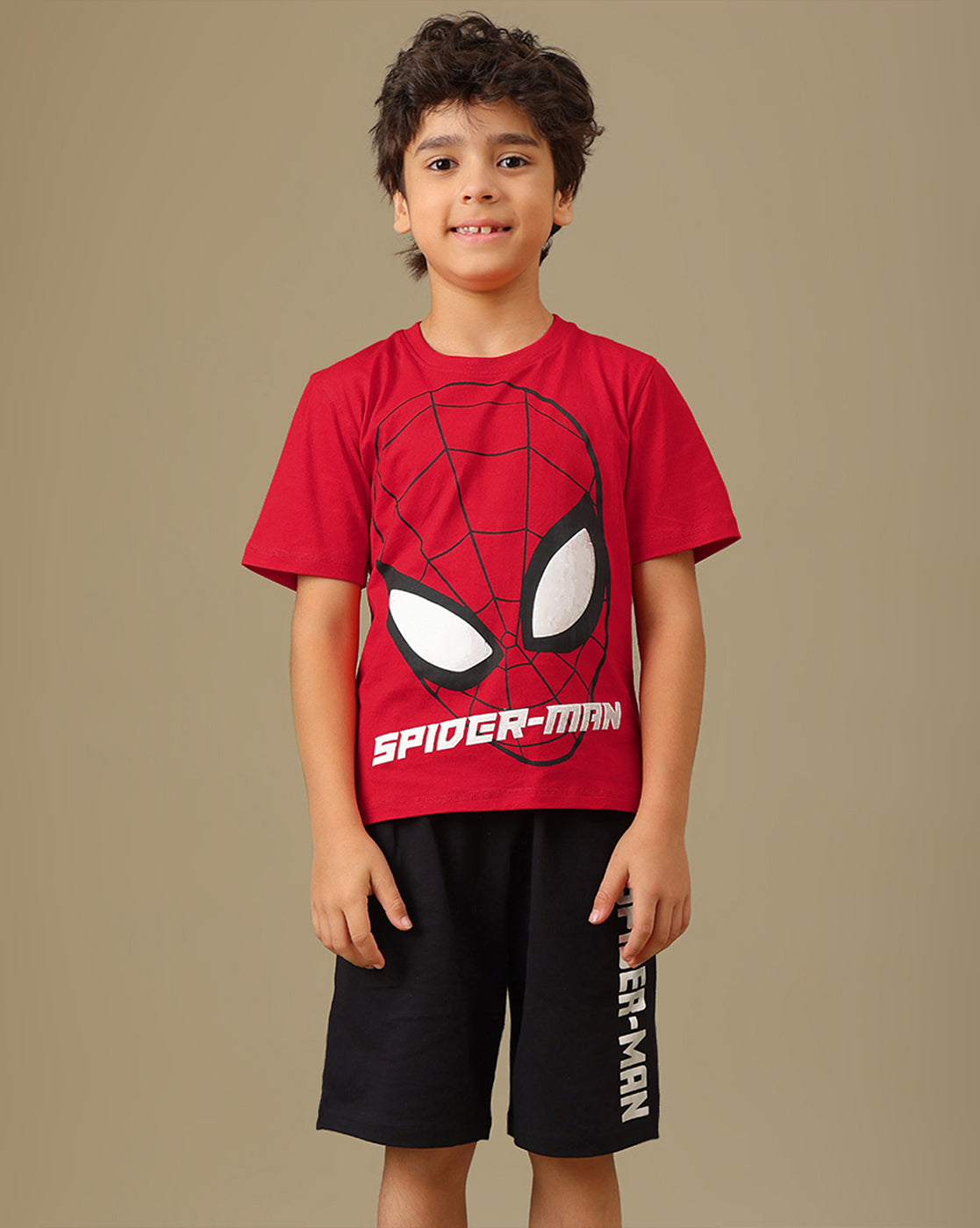 Spiderman Printed T-Shirt & Short Set For Boys