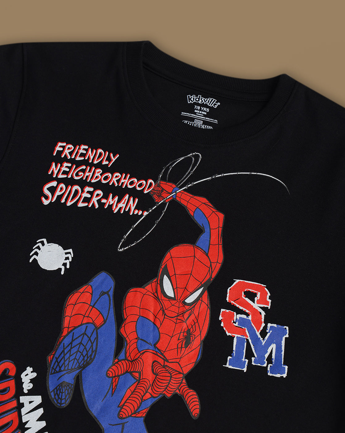 Spiderman Printed T-Shirt & Short Set For Boys