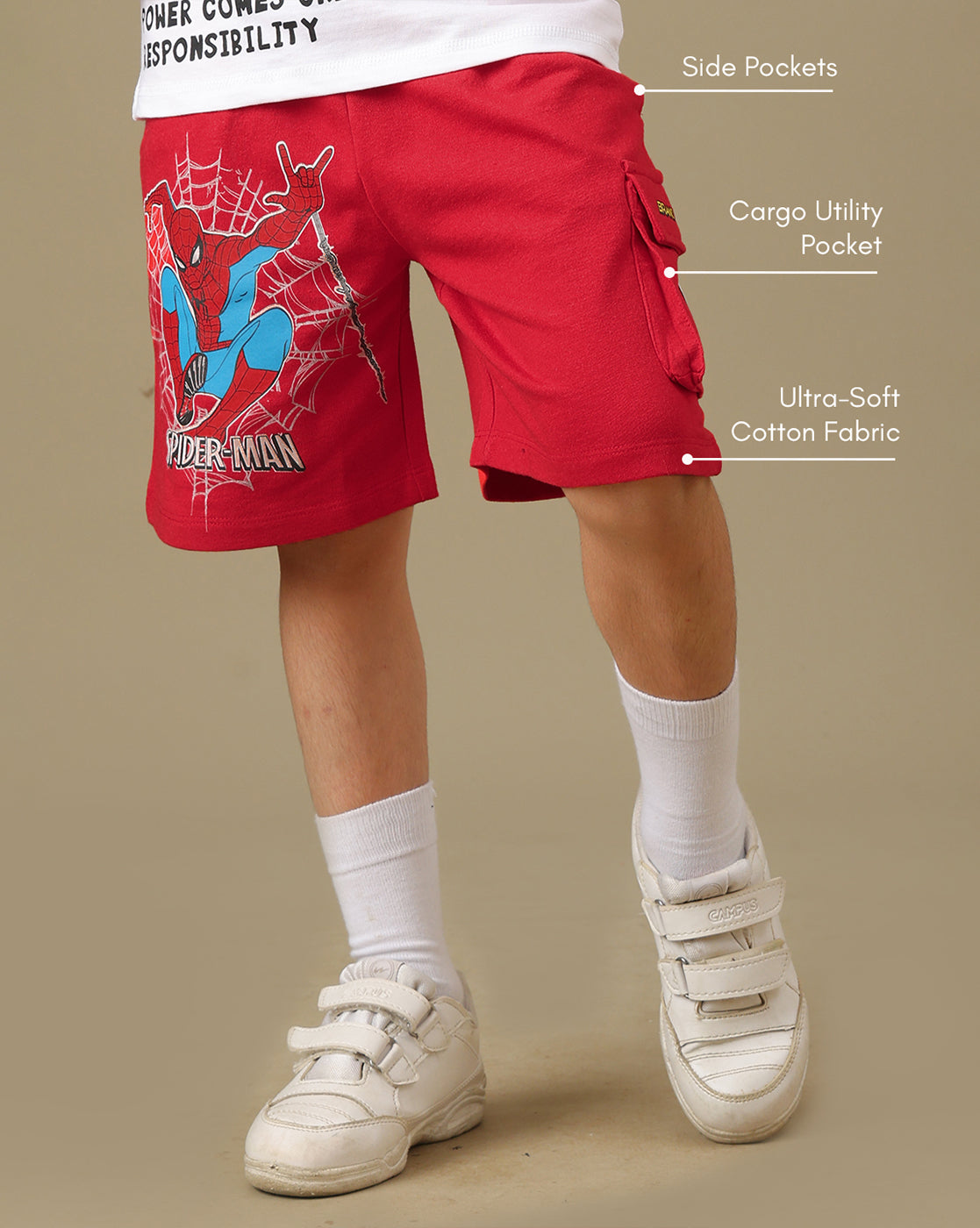 Spiderman Printed T-Shirt & Short Set For Boys