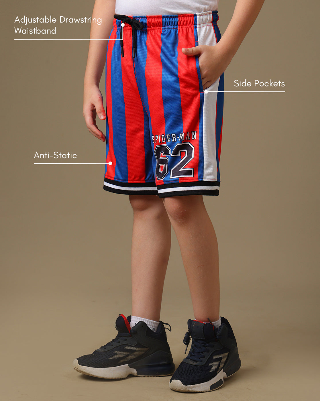 Spiderman Printed Relaxed Fit T-Shirt & Shorts For Boys