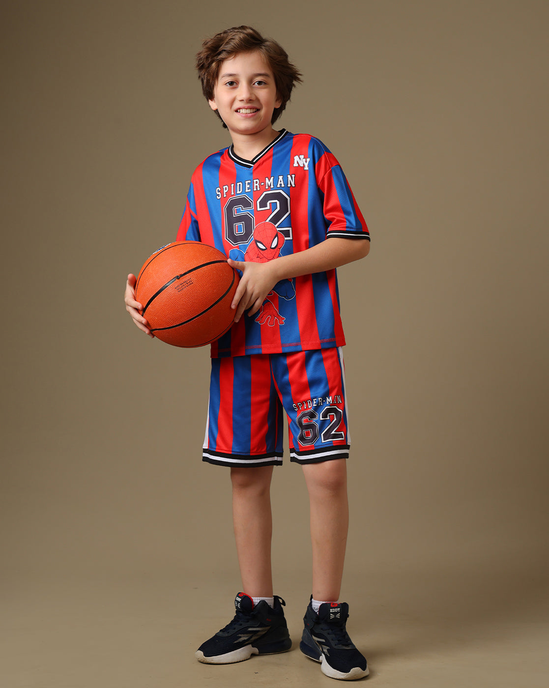 Spiderman Printed Relaxed Fit T-Shirt & Shorts For Boys