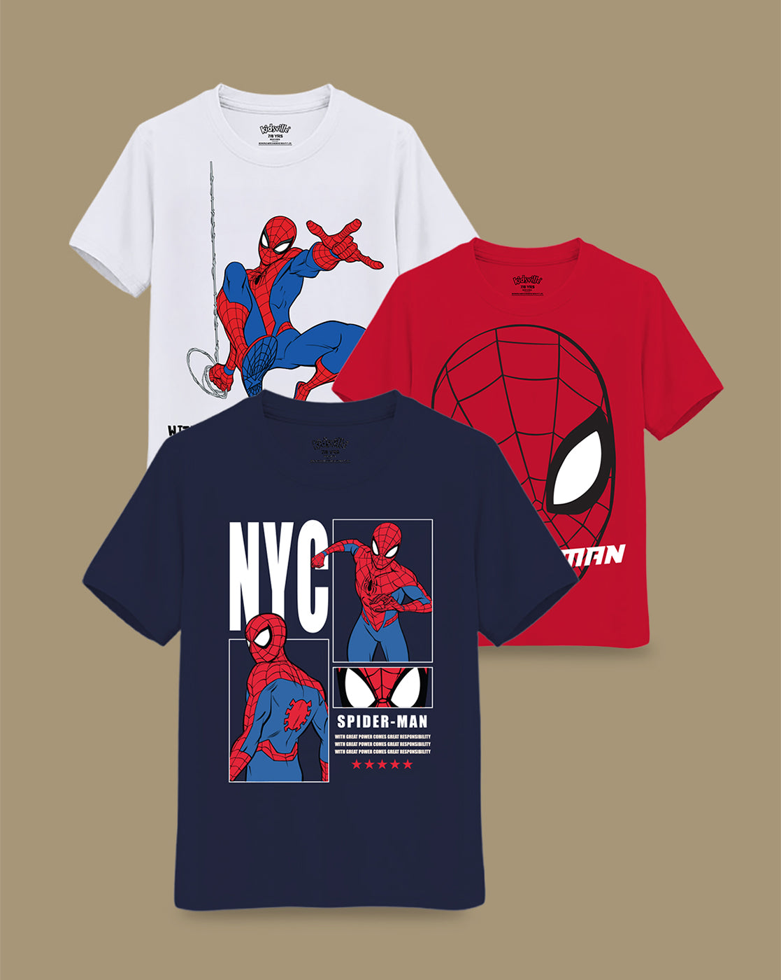 Spiderman  Pack of 3 Tshirt  Boys