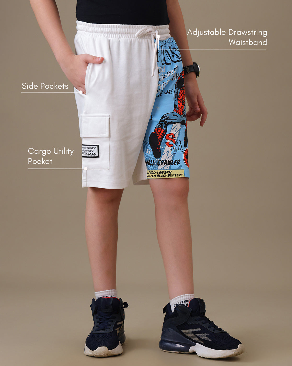 Spiderman Regular Fit Shorts Boys