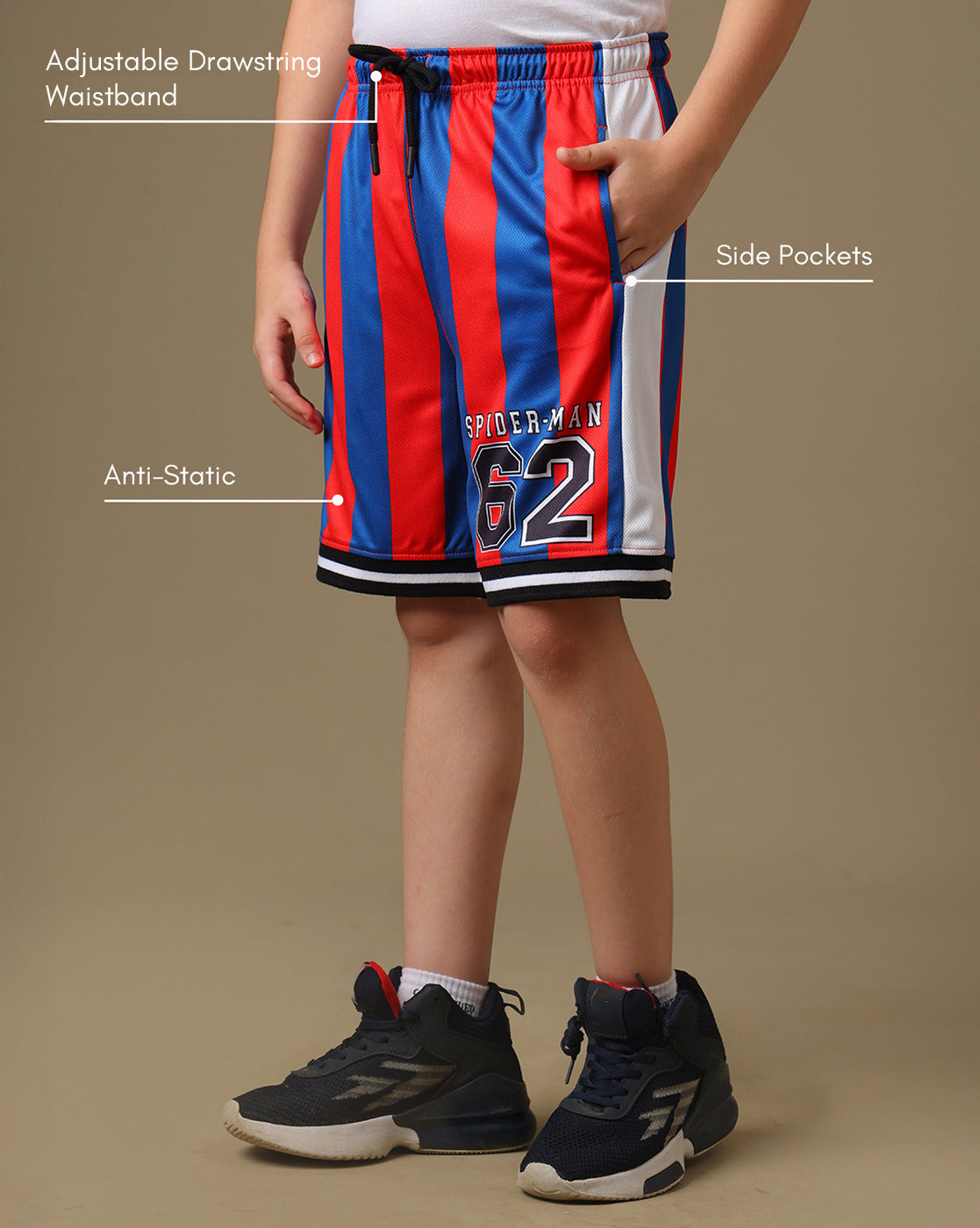Spider-Man Printed Regular Fit Shorts For Boys