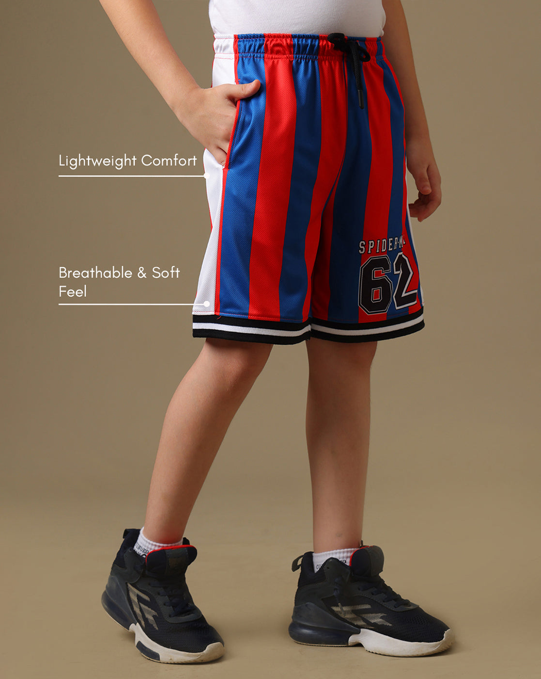 Spider-Man Printed Regular Fit Shorts For Boys