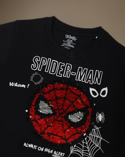 Spiderman  Regular Fit Reversible Sequin Sweatshirt  Boys