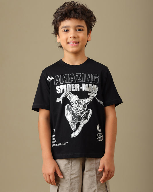 Spiderman Printed Regular Fit Tshirt For Boys