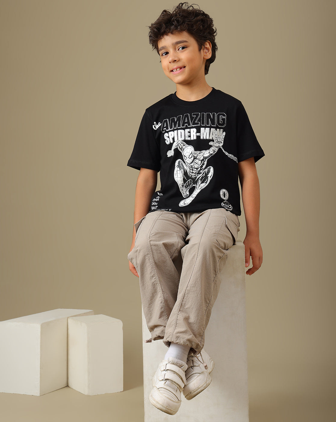Spiderman Printed Regular Fit Tshirt For Boys